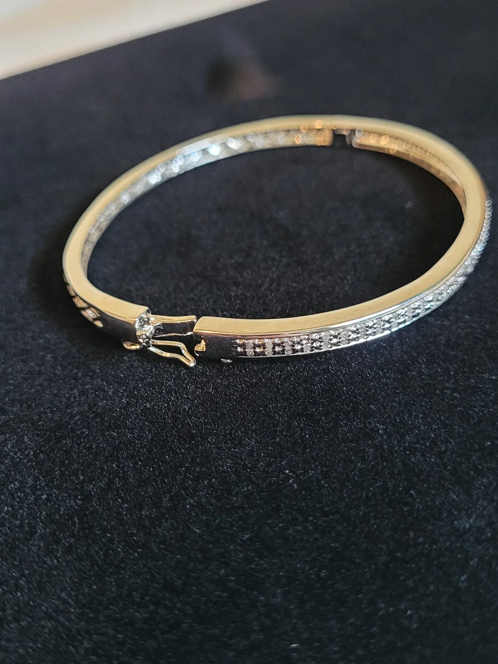 Classic Silver Crystal Pavé Bangle Bracelet - Silver - Picture 4 of 6